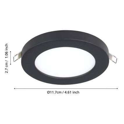 Eglo - Foco de encastrar LED LED/5,5W/230V 4000K preto