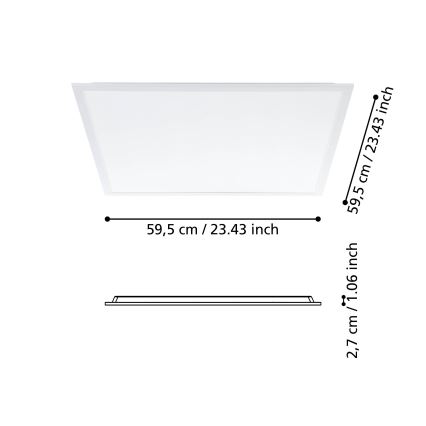 Eglo - Painel integrado LED LED/34,5W/230V 60x60 cm