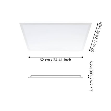 Eglo - Painel integrado LED LED/33W/230V 62x62 cm