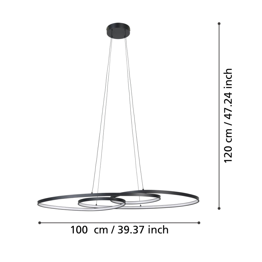 Eglo - Candelabro suspenso LED com regulação LED/38W/230V