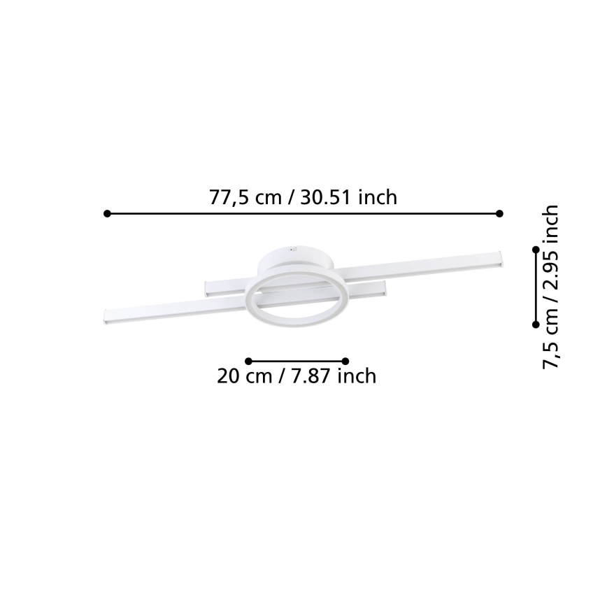 Eglo - Iluminação de teto RGBW com regulação LED/23,5W/230V 2700-6500K branco + controlo remoto