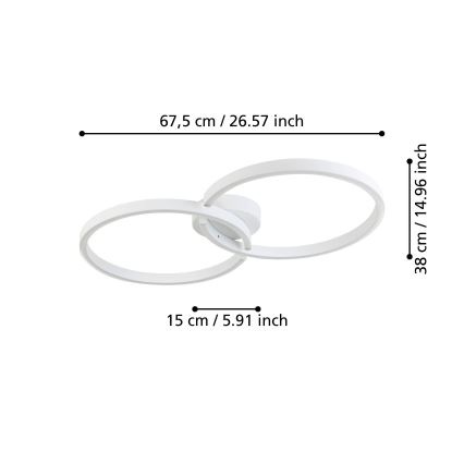 Eglo 900954 - Iluminação de teto LED RGBW com regulação LED/19,5W/230V 2700-6500K branco + controlo remoto