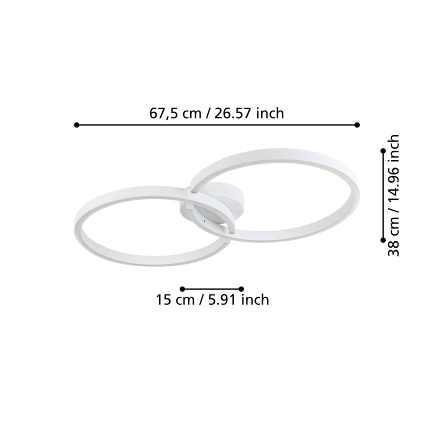 Eglo 900954 - Iluminação de teto LED RGBW com regulação LED/19,5W/230V 2700-6500K branco + controlo remoto