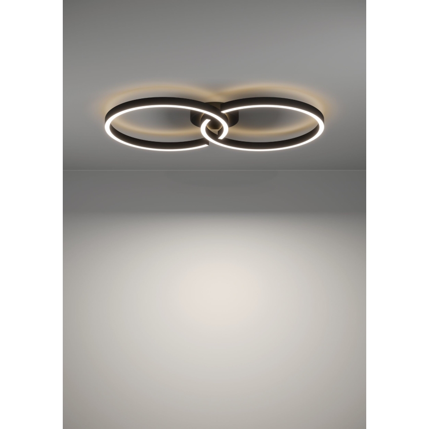 Eglo 900955 - Iluminação de teto LED RGBW com regulação LED/19,5W/230V 2700-6500K preto + controlo remoto