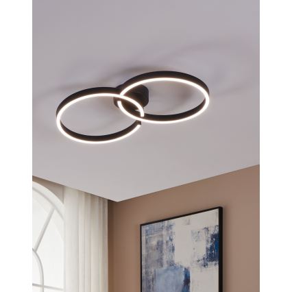 Eglo 900955 - Iluminação de teto LED RGBW com regulação LED/19,5W/230V 2700-6500K preto + controlo remoto