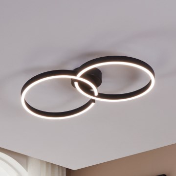 Eglo 900955 - Iluminação de teto LED RGBW com regulação LED/19,5W/230V 2700-6500K preto + controlo remoto