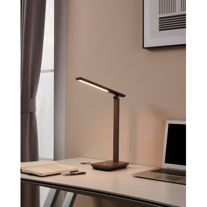 Eglo - LED Candeeiro de mesa recarregável com regulação LED/3,6W/5V 1800mAh castanho