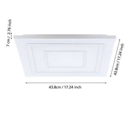 Eglo - Iluminação de teto RGBW com regulação LED/18W/230V 3000-6500K + controlo remoto
