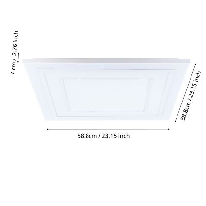 Eglo - Iluminação de teto LED RGBW com regulação LED/29W/230V 3000-6500K + controlo remoto