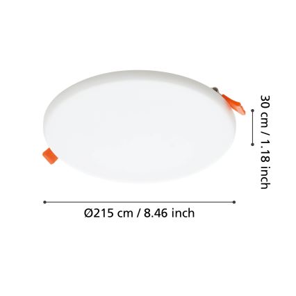 Eglo - Foco de encastrar de casa de banho LED LED/18W/230V diâmetro 21,5 cm IP65