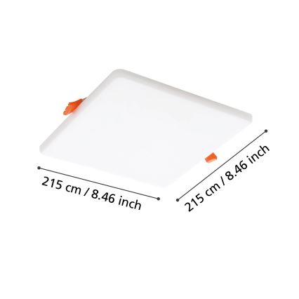 Eglo - Foco de encastrar de casa de banho LED LED/18W/230V 21,5x21,5 cm IP65