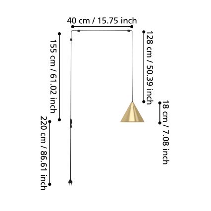 Eglo - Candelabro suspenso 1xE27/40W/230V