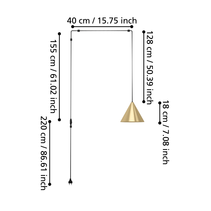 Eglo - Candelabro suspenso 1xE27/40W/230V