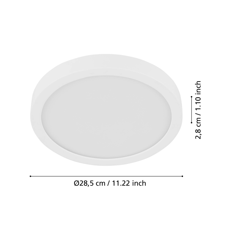 Eglo - Iluminação de teto LED com sensor FUEVA LED/17W/230V 3000K ø 28,5 cm