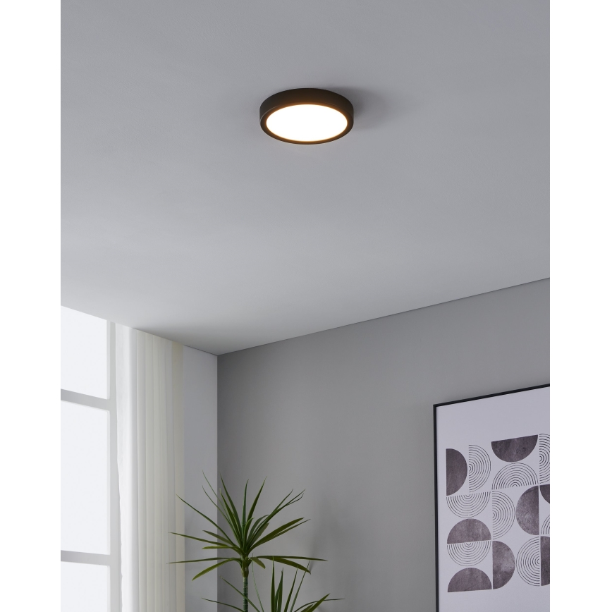 Eglo - Iluminação de teto LED com sensor LED/17W/230V 3000K preto