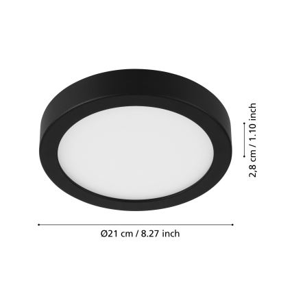 Eglo - Iluminação de teto LED com sensor LED/17W/230V 3000K preto