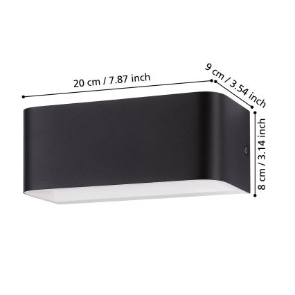 Eglo - Iluminação de parede LED LED/10W/230V 3000K preto