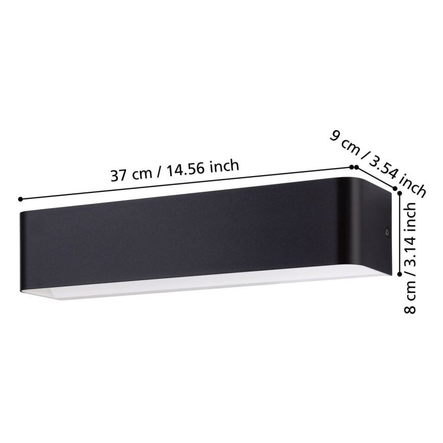 Eglo - Iluminação de parede LED LED/12W/230V 3000K preto