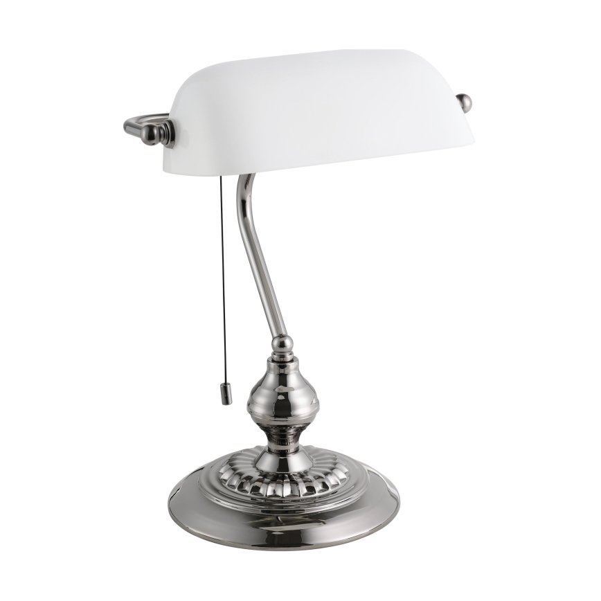 Eglo - Candeeiro de mesa 1xE27/60W/230V branco/cromado brilhante