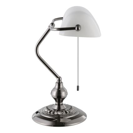 Eglo - Candeeiro de mesa 1xE27/60W/230V branco/cromado brilhante
