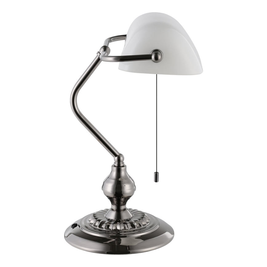 Eglo - Candeeiro de mesa 1xE27/60W/230V branco/cromado brilhante