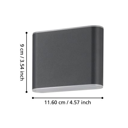 Eglo - Iluminação de parede exterior LED 2xLED/2,9W/230V 3000K/4000K/6500K IP65