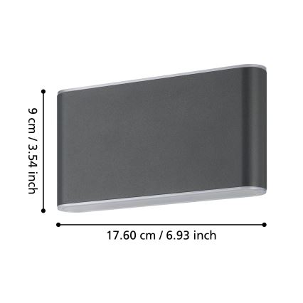 Eglo - Iluminação de parede exterior LED 2xLED/5,8W/230V IP65