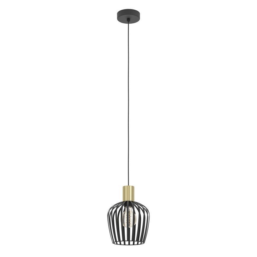 Eglo - Candeeiro suspenso 1xE27/40W/230V preto/dourado