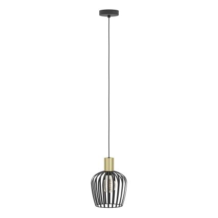Eglo - Candeeiro suspenso 1xE27/40W/230V preto/dourado