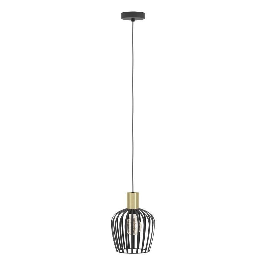 Eglo - Candeeiro suspenso 1xE27/40W/230V preto/dourado