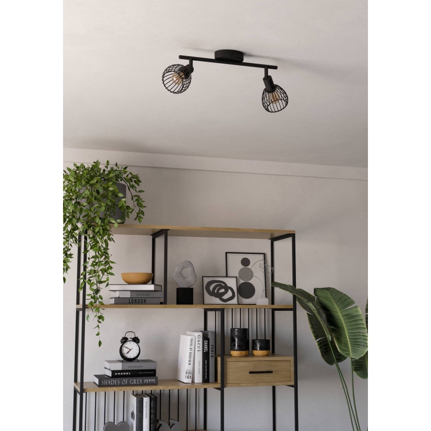 Eglo - Foco 2xE14/40W/230V preto