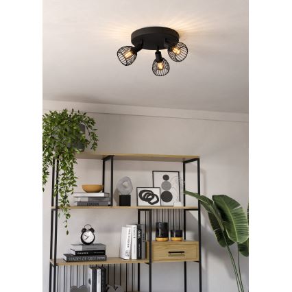 Eglo - Foco 3xE14/40W/230V preto