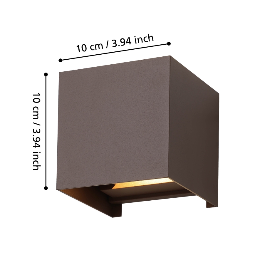 Eglo - Iluminação de parede exterior LED 2xLED/2,8W/230V IP54 castanho