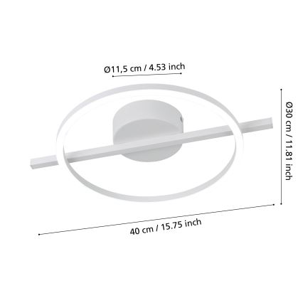 Eglo - Iluminação de teto LED RGBW com regulação LED/17W/230V 2700-6500K branco + comando