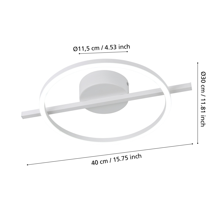 Eglo - Iluminação de teto LED RGBW com regulação LED/17W/230V 2700-6500K branco + comando