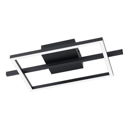 Eglo - Iluminação de teto LED RGBW com regulação LED/17W/230V 2700-6500K preto + comando