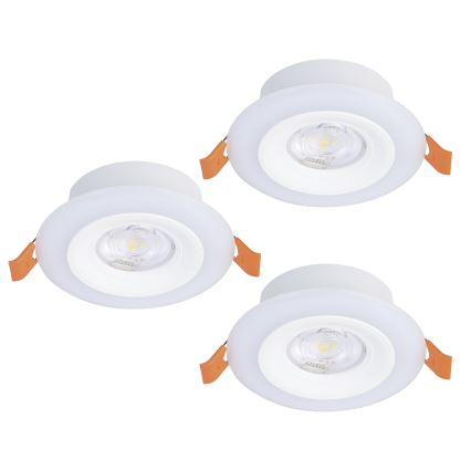 Eglo - CONJUNTO 3x Focos de encastrar LED RGBW para casa de banho com regulação 3xLED/3,8W/230V 2700-6500K IP44 + comando