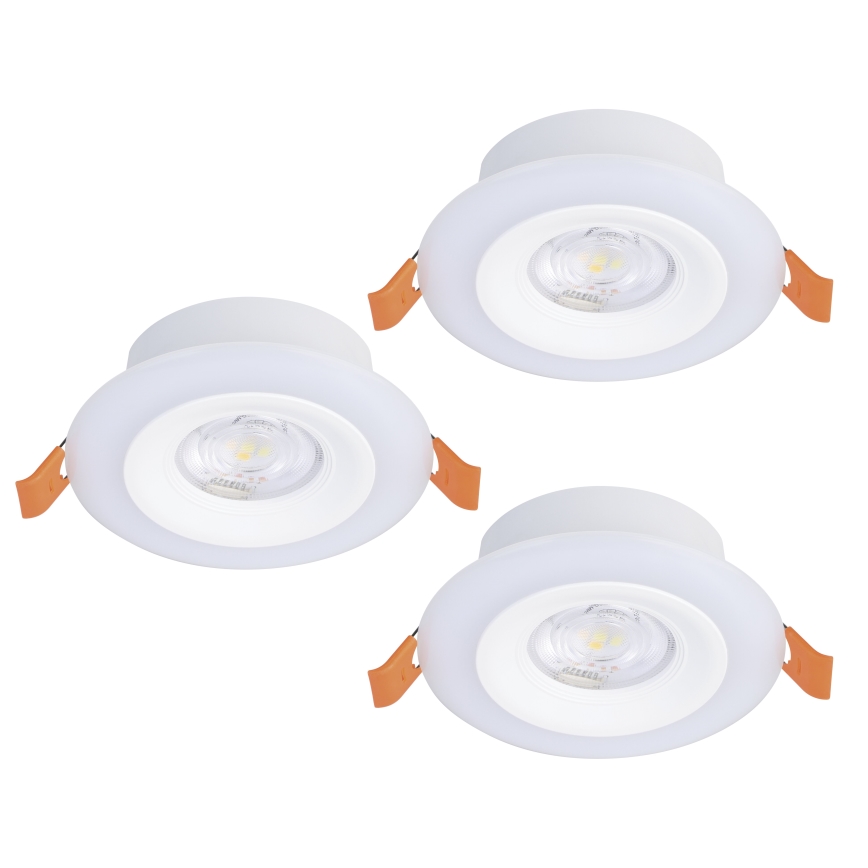 Eglo - CONJUNTO 3x Focos de encastrar LED RGBW para casa de banho com regulação 3xLED/3,8W/230V 2700-6500K IP44 + comando