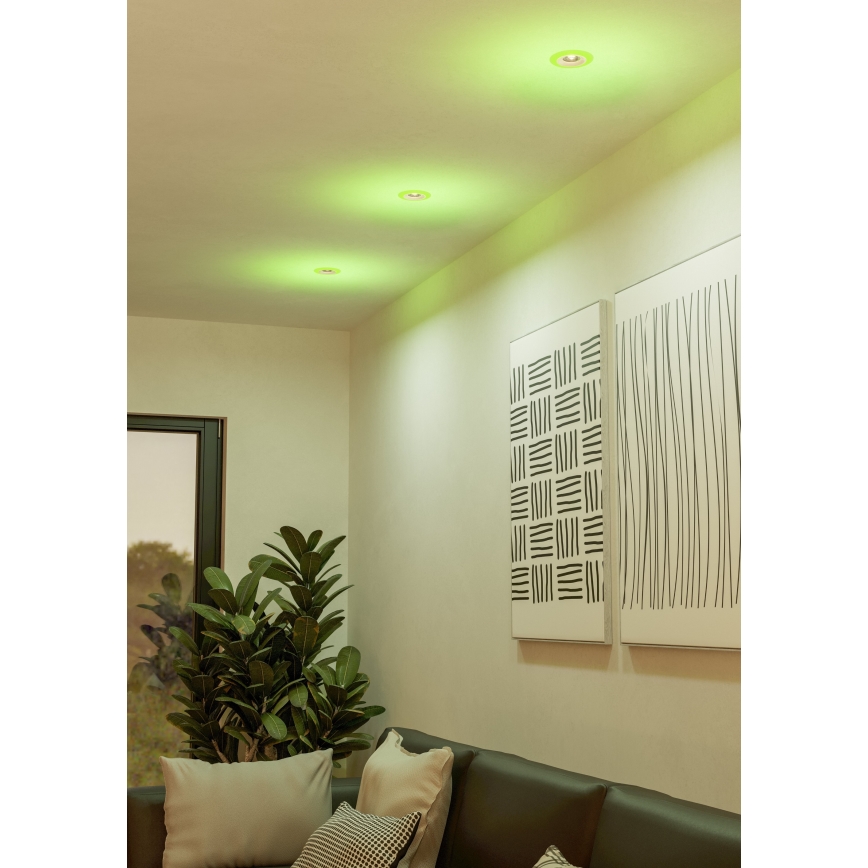 Eglo - CONJUNTO 3x Focos de encastrar LED RGBW para casa de banho com regulação 3xLED/3,8W/230V 2700-6500K IP44 + comando