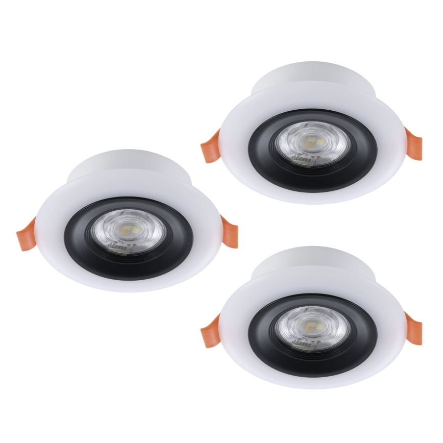 Eglo - CONJUNTO 3x Focos de encastrar LED RGBW para casa de banho com regulação 3xLED/3,8W/230V 2700-6500K IP44 + comando