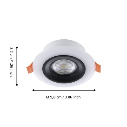 Eglo - CONJUNTO 3x Focos de encastrar LED RGBW para casa de banho com regulação 3xLED/3,8W/230V 2700-6500K IP44 + comando