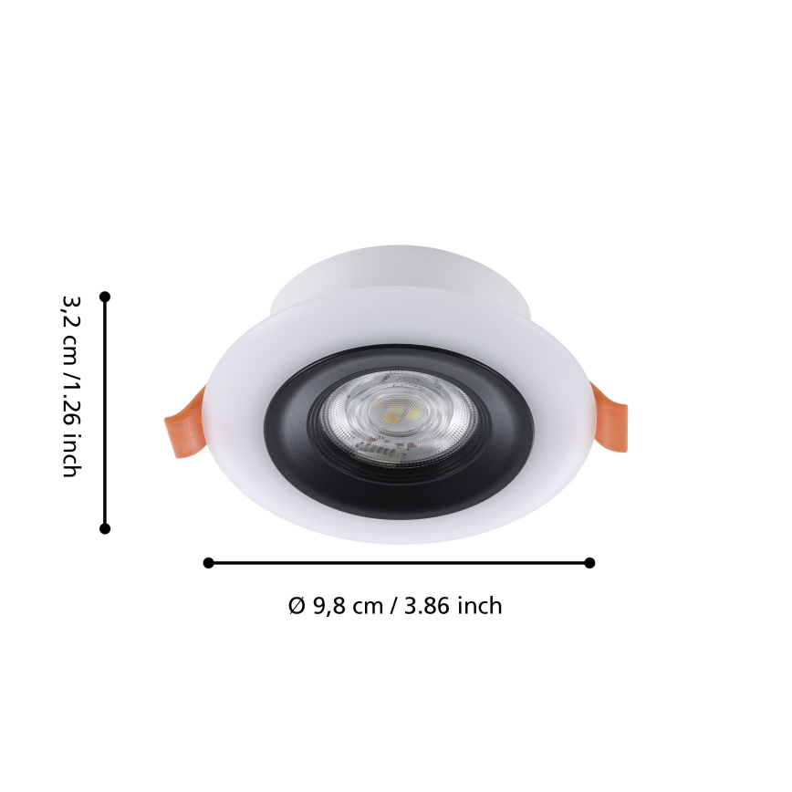 Eglo - CONJUNTO 3x Focos de encastrar LED RGBW para casa de banho com regulação 3xLED/3,8W/230V 2700-6500K IP44 + comando