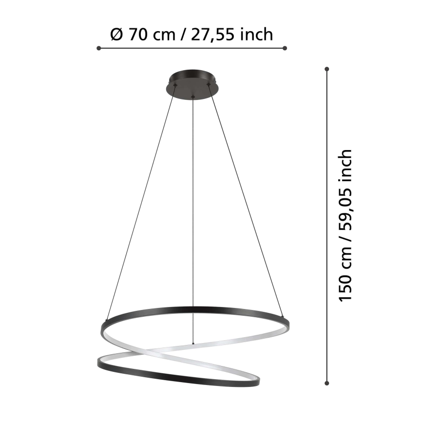 Eglo - Candeeiro suspenso LED LED/42W/230V 3000K preto