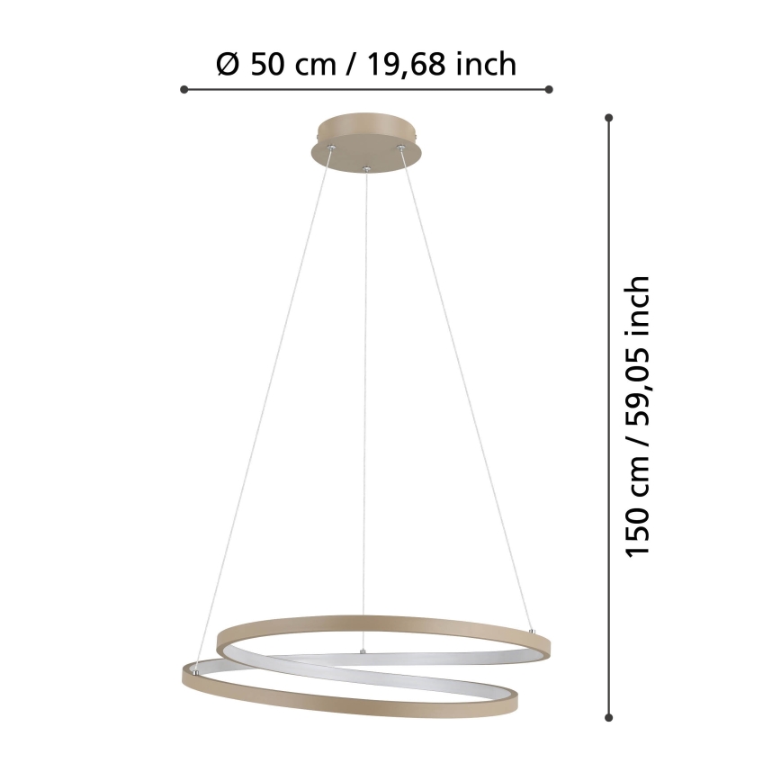 Eglo - Candeeiro suspenso LED LED/36W/230V 3000K bege