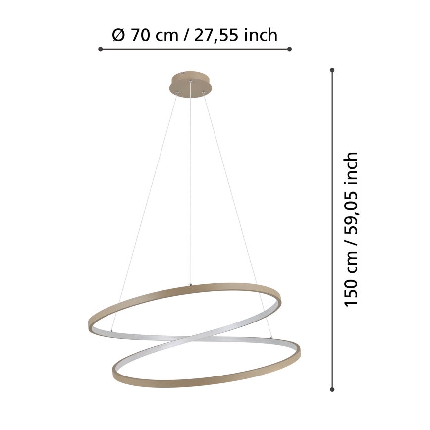 Eglo - Candeeiro suspenso LED LED/42W/230V 3000K bege