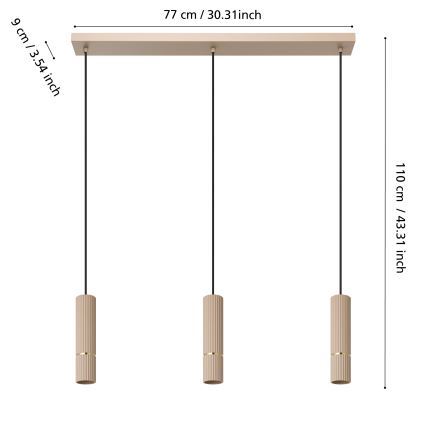 Eglo - Candeeiro suspenso LED 3xGU10/5W/230V 3000K bege