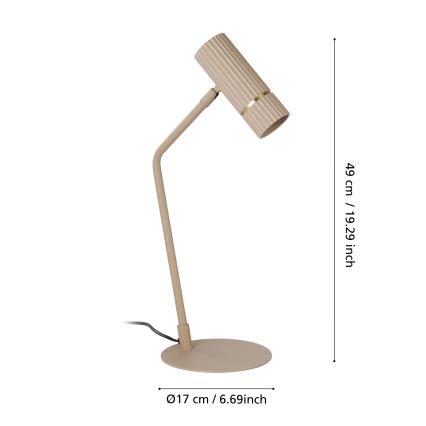 Eglo - Candeeiro de mesa LED 1xGU10/5W/230V 3000K bege