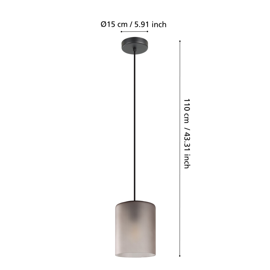 Eglo - Candeeiro suspenso 1xE27/40W/230V cinzento