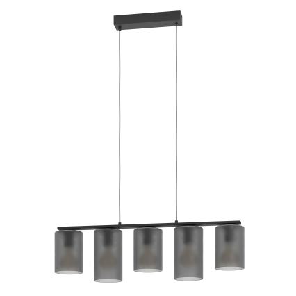 Eglo - Candeeiro suspenso COLOMERA 5xE27/40W/230V cinzento