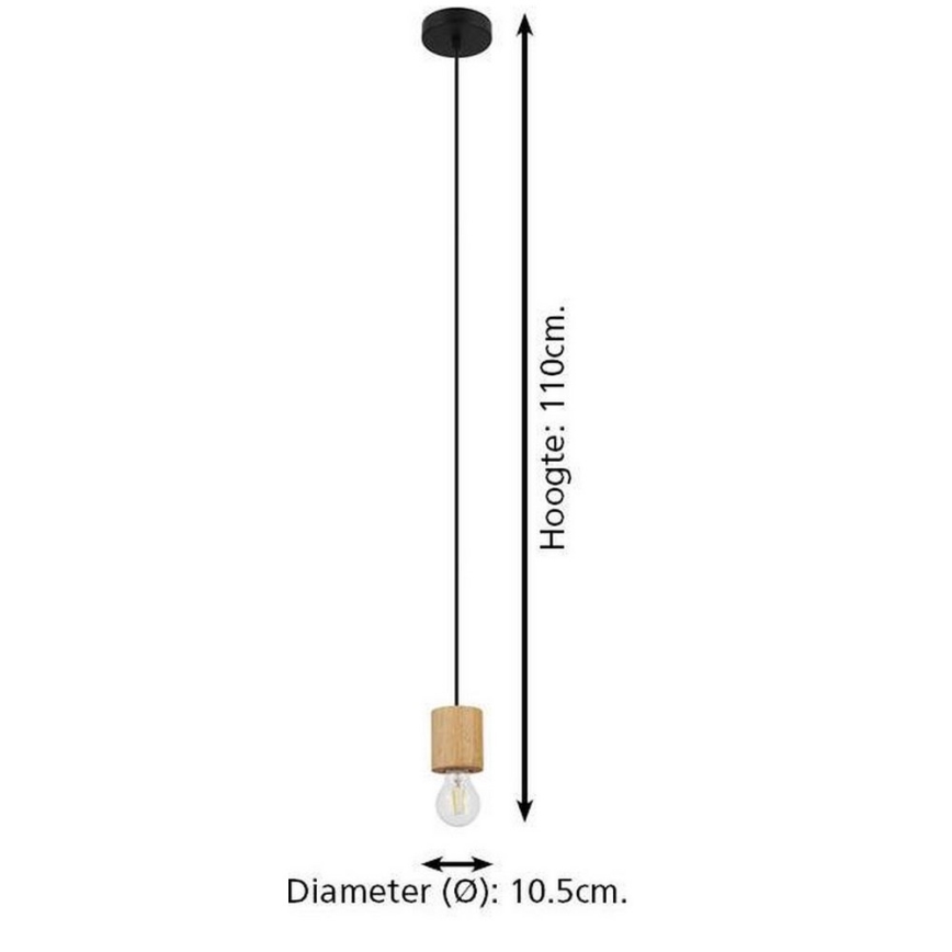 Eglo - Candeeiro suspenso 1xE27/28W/230V - FSC certificado
